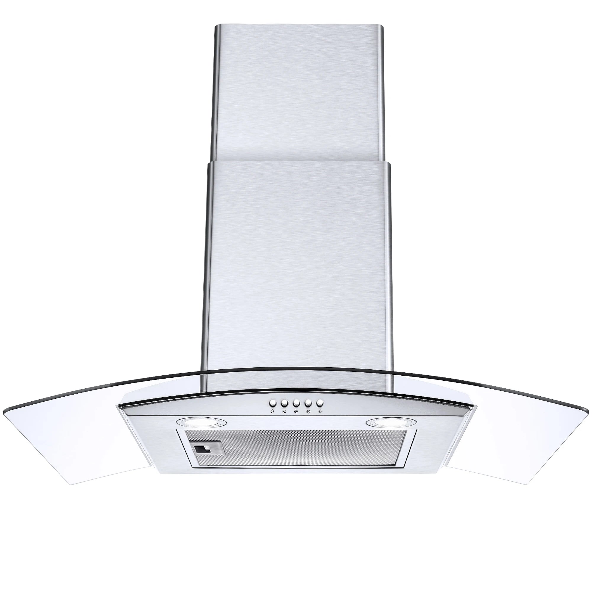 Range Hood 30 Inch, Tieasy Wall Mount Kitchen Hood , Stainless Steel Chimney and Aluminum Filters, LED Lights,