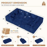 Corduroy Modular Sectional Sofa Bed Ottoman Plush Fluffy Fabric Sponge Filled No Assembly Required Oversized Modern Apartment