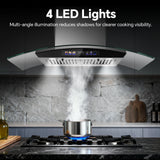 Island Range Hood 36 Inch 700 CFM, Ceiling Mount Kitchen Exhaust Hood with Gesture Sensing Tempered Glass, RHA290BT2