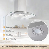 36 Inch Island Range Hood 700 CFM Ceiling Mount Hood Stainless Steel Stove Vent Hood with Tempered Glass, Push Button Controls