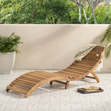 Lahaina Wood Foldable Patio Chaise Lounger