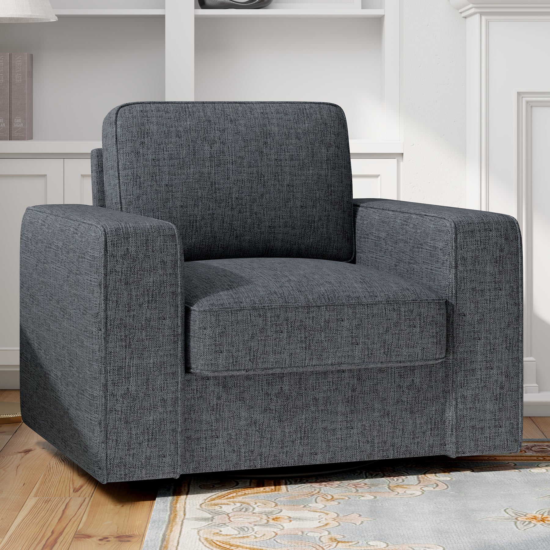 Swivel Accent Sofa Chair Extra Wide Leisure Chair Eco-Friendly Waterproof Fabric Durable Living Room Hotel Bedroom