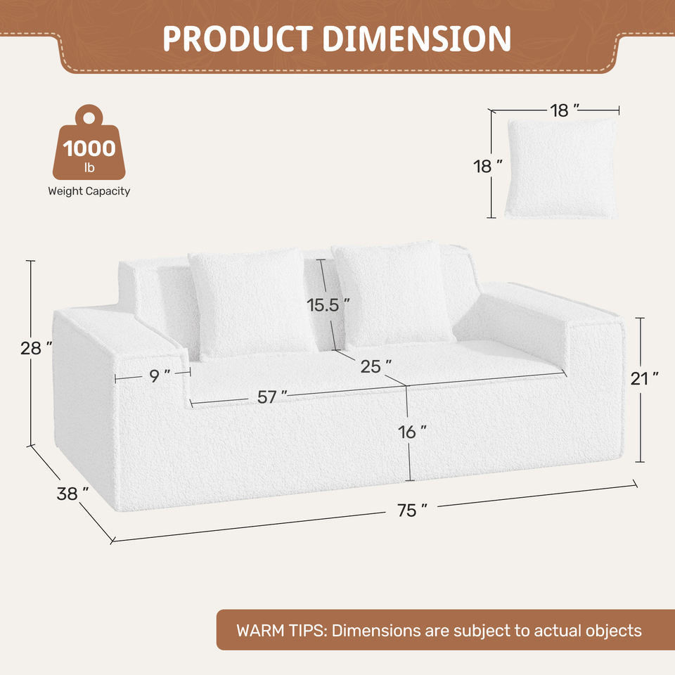 Modern Square Chenille Extendable Convertible Sofa Bed Set 2-3 Seater Non-Assembly Removable Pillows High Capacity Sponge Living