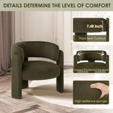 Modern Arm Chair Stock Green Velvet Fabric Accent Chair Wood Frame Ergonomic Wingback Leisure Chair Living Bedroom Furniture