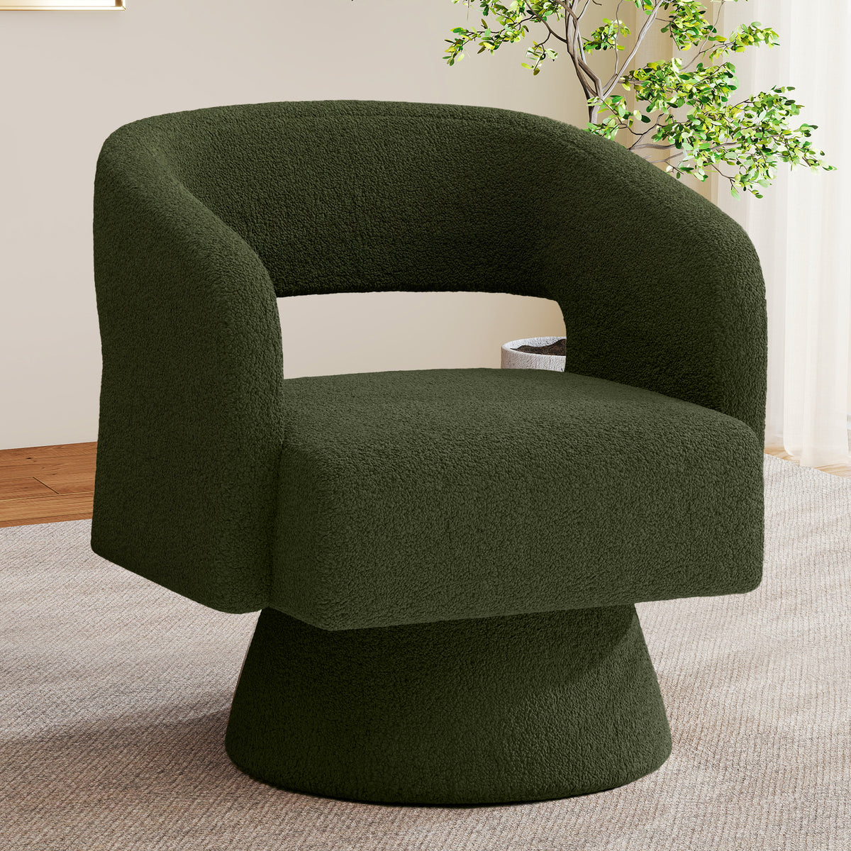 Swivel Barrel Accent Chair Oversized Velvet Modern Luxury Waterproof Eco-Friendly Living Room Vanity Bedroom Apartment Dining