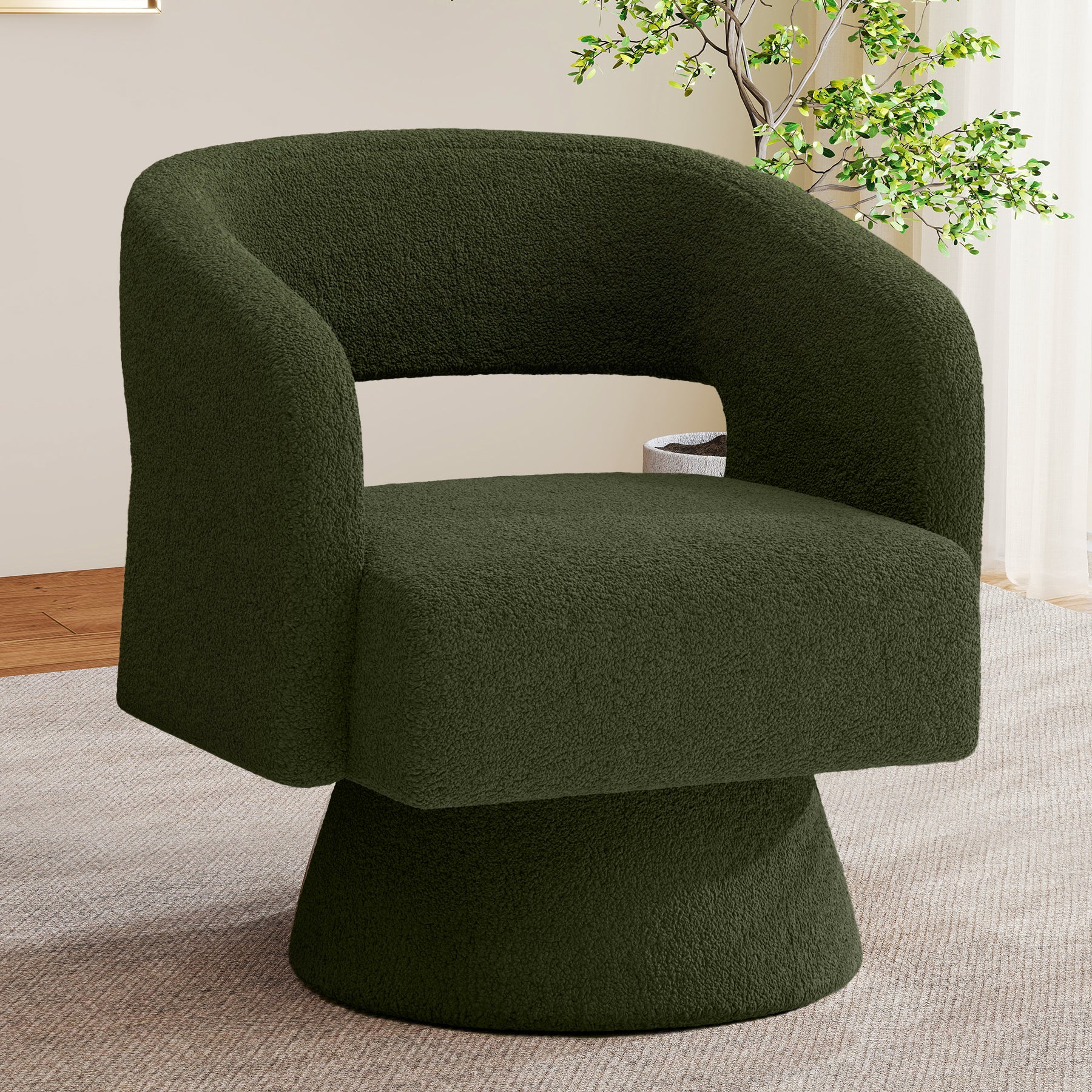 Swivel Barrel Accent Chair Oversized Velvet Modern Luxury Waterproof Eco-Friendly Living Room Vanity Bedroom Apartment Dining