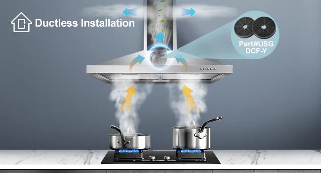 Wall Mount Range Hood 30 Inch Stainless Steel Chimney-Style Over Stove Vent Hood with LED Light, 3 Speed Exhaust Fan, 450 CFM