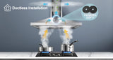 Wall Mount Range Hood 30 Inch Stainless Steel Chimney-Style Over Stove Vent Hood with LED Light, 3 Speed Exhaust Fan, 450 CFM