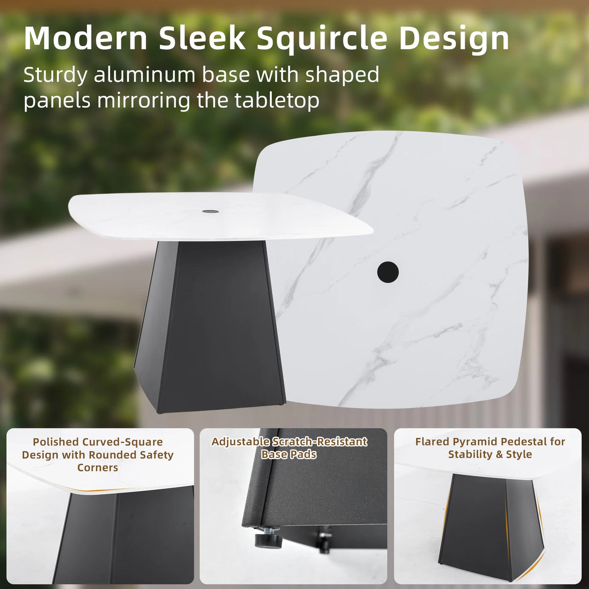 5-Piece Outdoor Patio Pedestal Dining Set