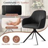 Modern PU Leather Reclining Swivel Dining Chair with Ergonomic Design and Robust Metal Legs for Dining Room & Office (Set of 2)