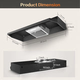 Range Hood 36 Inch Under Cabinet, Stainless Steel Kitchen Vent Hood 280CFM, Built-in Kitchen Stove Hood W/Rocker Button Control