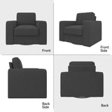 Swivel Accent Sofa Chair Extra Wide Leisure Chair Eco-Friendly Waterproof Fabric Durable Living Room Hotel Bedroom