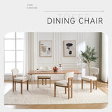 Modern Dining Room Chairs Set of 2, Minimalist Upholstered Chenile Fabric Kitchen Chair with Wooden Legs (Lake Blue/beige/grey)