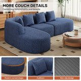 Boneless Convertible Extendable Massage Modular Sectional Sofa Chaise L-Shape Cloud Design Sponge Filled Velvet Sofa Apartment
