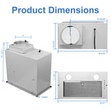 Range Hood Insert 20 Inch, Built-in Kitchen Hood 900CFM, Insert Vent Hood ,Push Button Control,w/ 3 Speed Fan