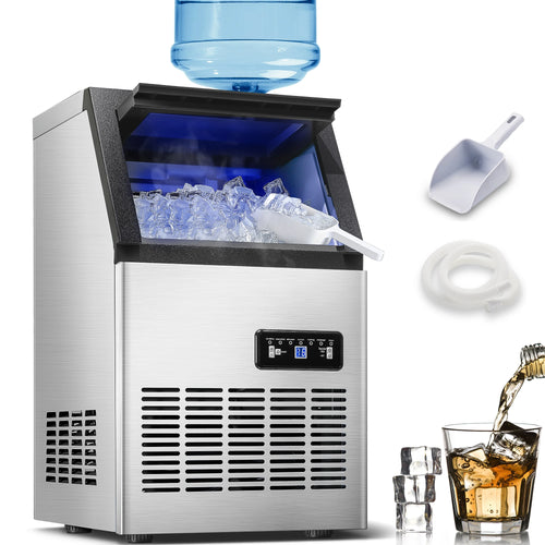 120LBS/24H Commercial Ice Maker Machine, 40 Cubes/Cycle, Self-Cleaning, Quiet Operation for Home, Restaurant, Bar, Coffee Shop