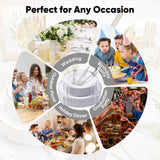 350PCS Disposable PET Dinnerware Set Tableware Kit Plates Cups Cutlery Napkins Gold Rim Freezer Safe BPA-Free Eco-Friendly