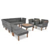 9-Piece Rattan Patio Outdoor Furniture Sectional Conversation Set