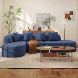 Boneless Convertible Extendable Massage Modular Sectional Sofa Chaise L-Shape Cloud Design Sponge Filled Velvet Sofa Apartment