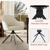 Modern Velvet Reclining Waterproof Swivel Dining Chair 360 Rotation Ergonomic Sturdy Metal Legs for Dining Room Home Office (Set of 2)