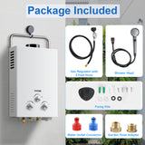Outdoor Propane Tankless Water Heater - 6L 1.58 GPM Portable Gas Water Heater with Handle & Overheating Protection,