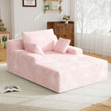 Modern Convertible Reclining Oversized Extendable Chaise Lounge Chair Living Room Iron Frame Velvet Deep Seat Sofa Bed Sleeper