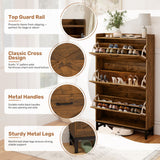Space-Saving Durable Modular Eco-Friendly Barn Door Style Flip-Top Modern Wooden Living Room Shoe Cabinet Dustproof Dining Home