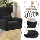 Modern Handmade Convertible Accent Chairs Upholstered Velvet Fabric Reading Chair Mid Century Arm Chair Comfy Armchair
