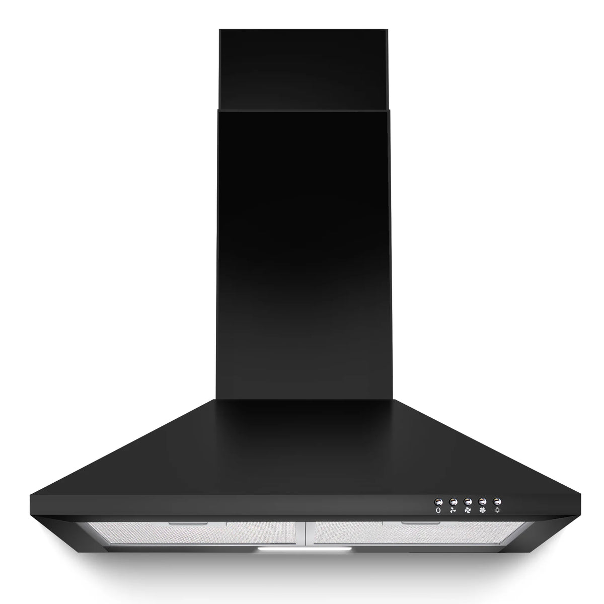 Black Range Hood,Wall Mount Range Hood 24 Inch,Stainless Steel Kitchen Hood Aluminum Filters,3 Speed Exhaust Fan LED Light