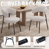 Modern Velvet Leisure Chair Curved Wing Backrest Thickened Metal Legs Soft Comfort Living Room Home Office Dining Hotel Use (Set of 4)