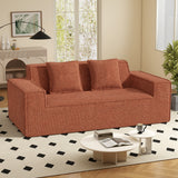 Modern Boucle Chenille Three Seat Sofa Bed Non-Assembly No Legs Cloud Sofa Removable Pillows Sponge Filling Convertible Massage