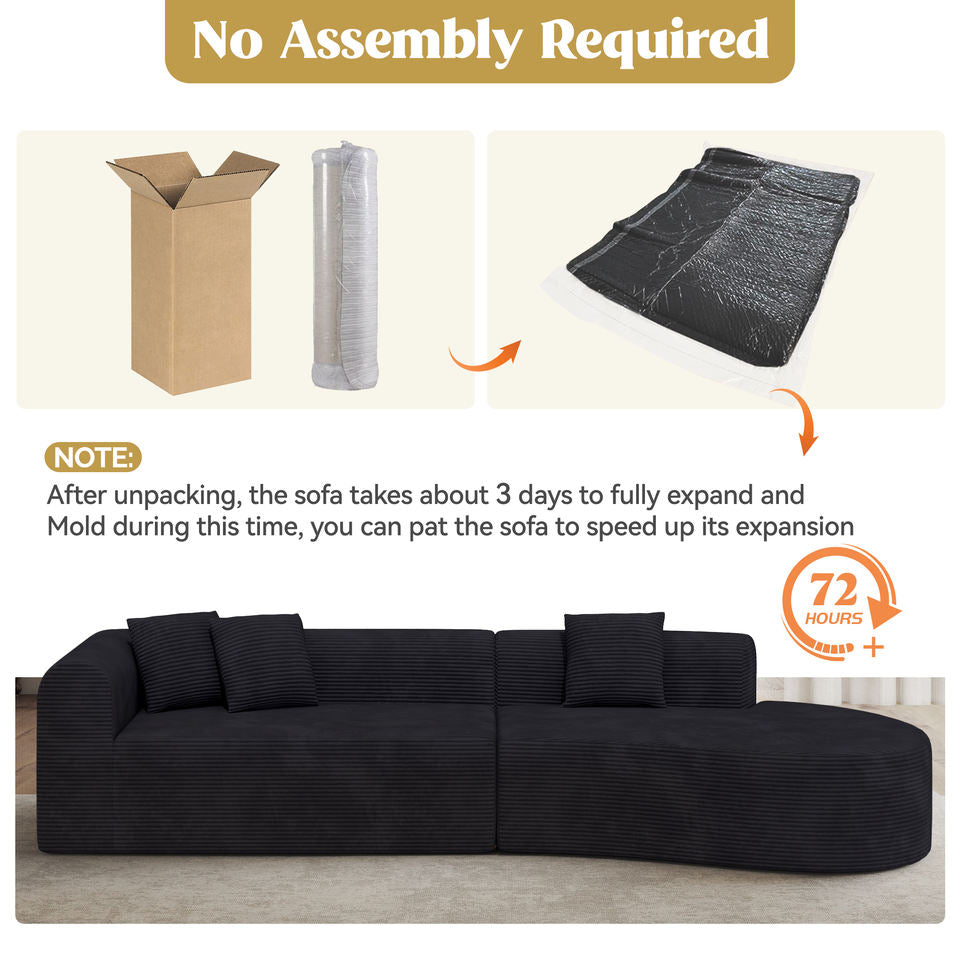 Modular Extendable Convertible Sectional Sofa Set Modern Velvet Cover Sofa Bed Foldable Massage Function Deep Seat Sponge