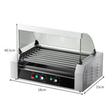 Hot Dog Roller Machine Dual Temperature Control for Commercial and Household Use,7 Non-Stick Roller