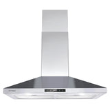 30 Inch Wall Mount Range Hood 450CFM Touch Control LED Stainless Steel Filter 3 Speed Fan 2 LED Lights Adjustable Chimney