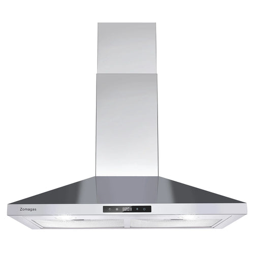 30 Inch Wall Mount Range Hood 450CFM Touch Control LED Stainless Steel Filter 3 Speed Fan 2 LED Lights Adjusta