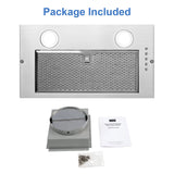 Range Hood Insert 20 Inch, Built-in Kitchen Hood 900CFM, Insert Vent Hood ,Push Button Control,w/ 3 Speed Fan