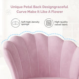 Modern Velvet Swivel Vanity Chair with Petal Back Ergonomic Design Height Adjustable for Bedroom Home Hotel Dressing Room