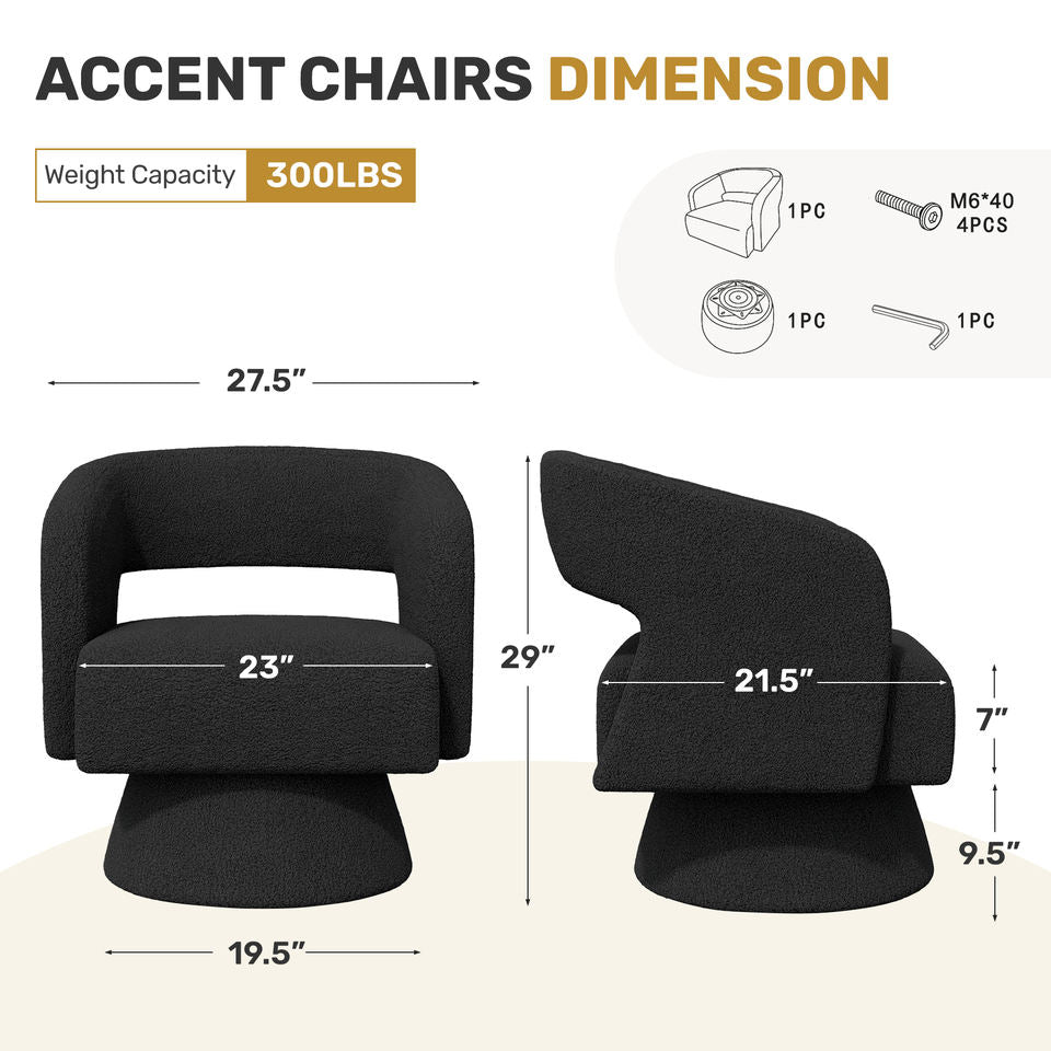 Swivel Barrel Accent Chair Oversized Velvet Modern Luxury Waterproof Eco-Friendly Living Room Vanity Bedroom Apartment Dining