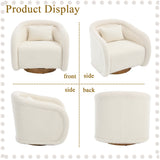 In Stock at Overseas Warehouse: 1pc/Box Luxury Boucle Fabric Swivel Accent Chairs for Living Room Furniture (white/wine Red)