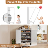 Modern Wood Eco-Friendly Extendable Dining Shoe Cabinet 6-Tier Modular Shoe Storage Organizer with Adjustable Shelves
