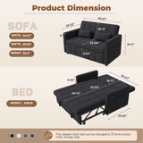 3-in-1 Convertible Modern Sofa Bed Sleeper Couch Storage Portable 5-Level Adjustable Backrest Living Room Home Dining Hotel