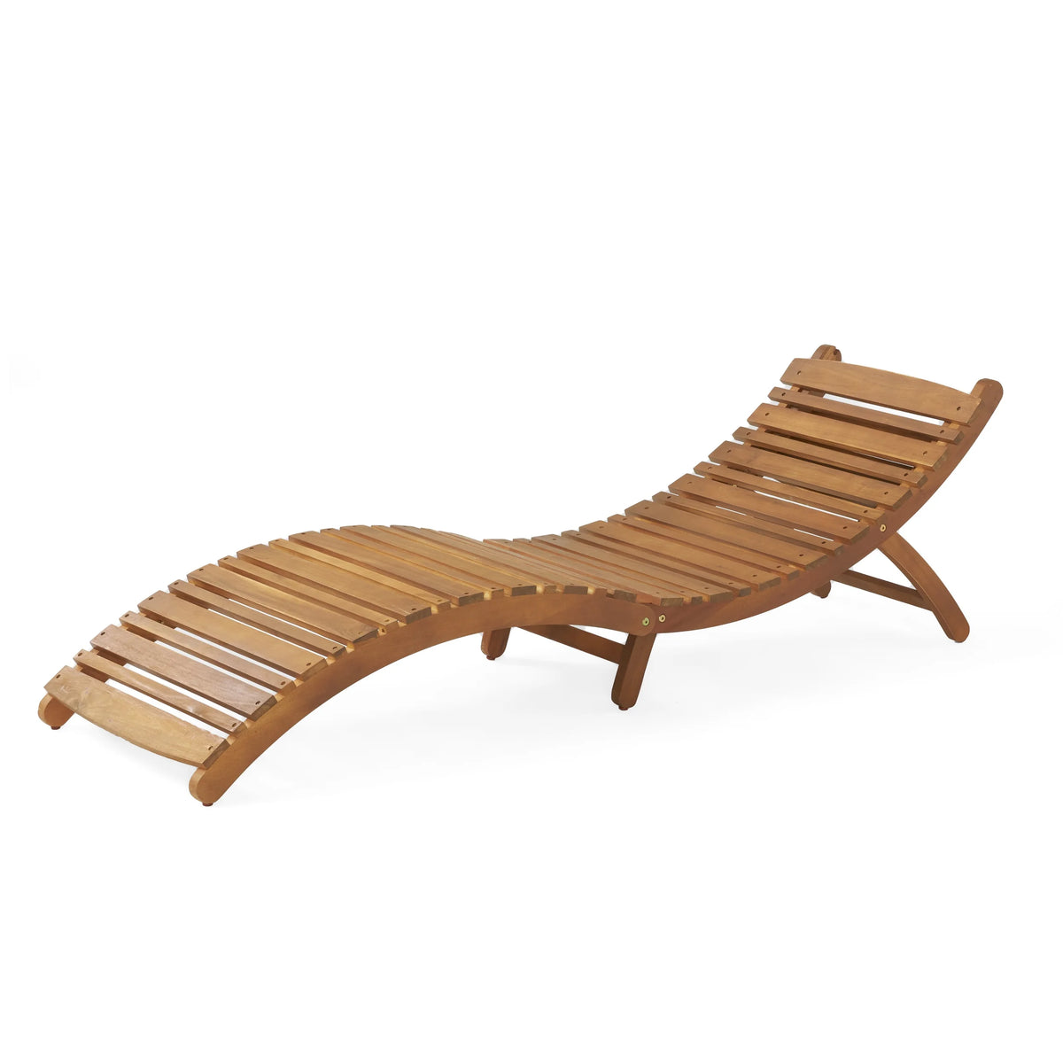Lahaina Wood Foldable Patio Chaise Lounger