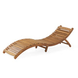 Lahaina Wood Foldable Patio Chaise Lounger