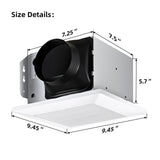 Bathroom Fan 110 CFM Very Quiet with Matel Housing, Ceiling Mount Exhaust Ventilation Fan Large Air-flow Capacity
