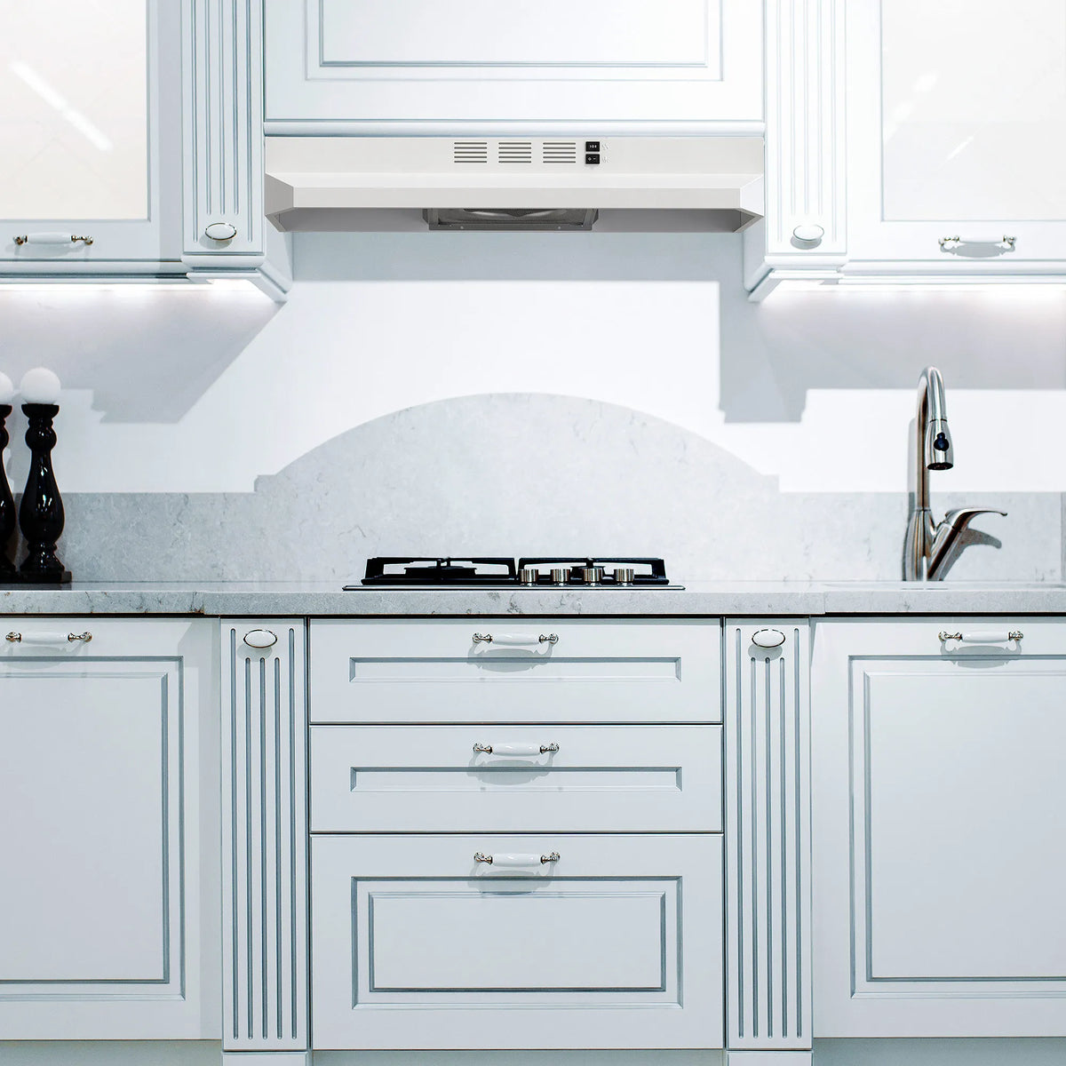 SNDOAS 30 Inch Under Cabinet Range Hood Stainless Steel Vent Hood with LED Light,Under Cabinet Hood with 2 Speed Exhaust Fan