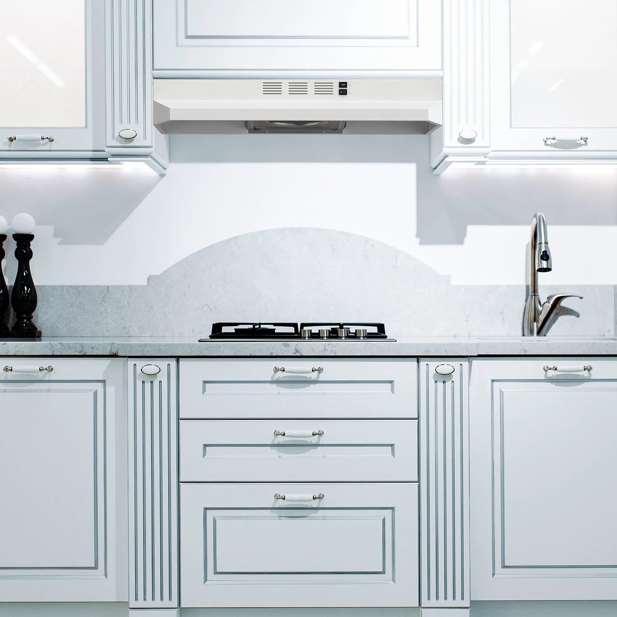 SNDOAS 30 Inch Under Cabinet Range Hood Stainless Steel Vent Hood with LED Light,Under Cabinet Hood with 2 Spe - view 3