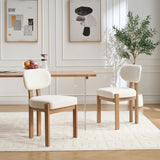 Elegant Farmhouse Accent Cane Solid Wood Leg Chenille Fabric Upholstered Dining Chair For Home Furniture
