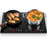 Portable Induction Cooktop 2 Burner-1800W Ultra Thin Design, Sensor Touch Control, Child Safety Lock & Timer | Electric Cooktop