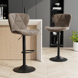 Modern Outdoor Adjustable Swivel PU Faux Leather Upholstered Iron Frame Counter Height High Backrest Home Bar Kitchen Island (Set of 2)