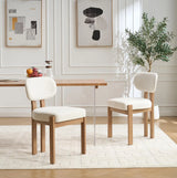 Elegant Farmhouse Accent Cane Solid Wood Leg Chenille Fabric Upholstered Dining Chair For Home Furniture